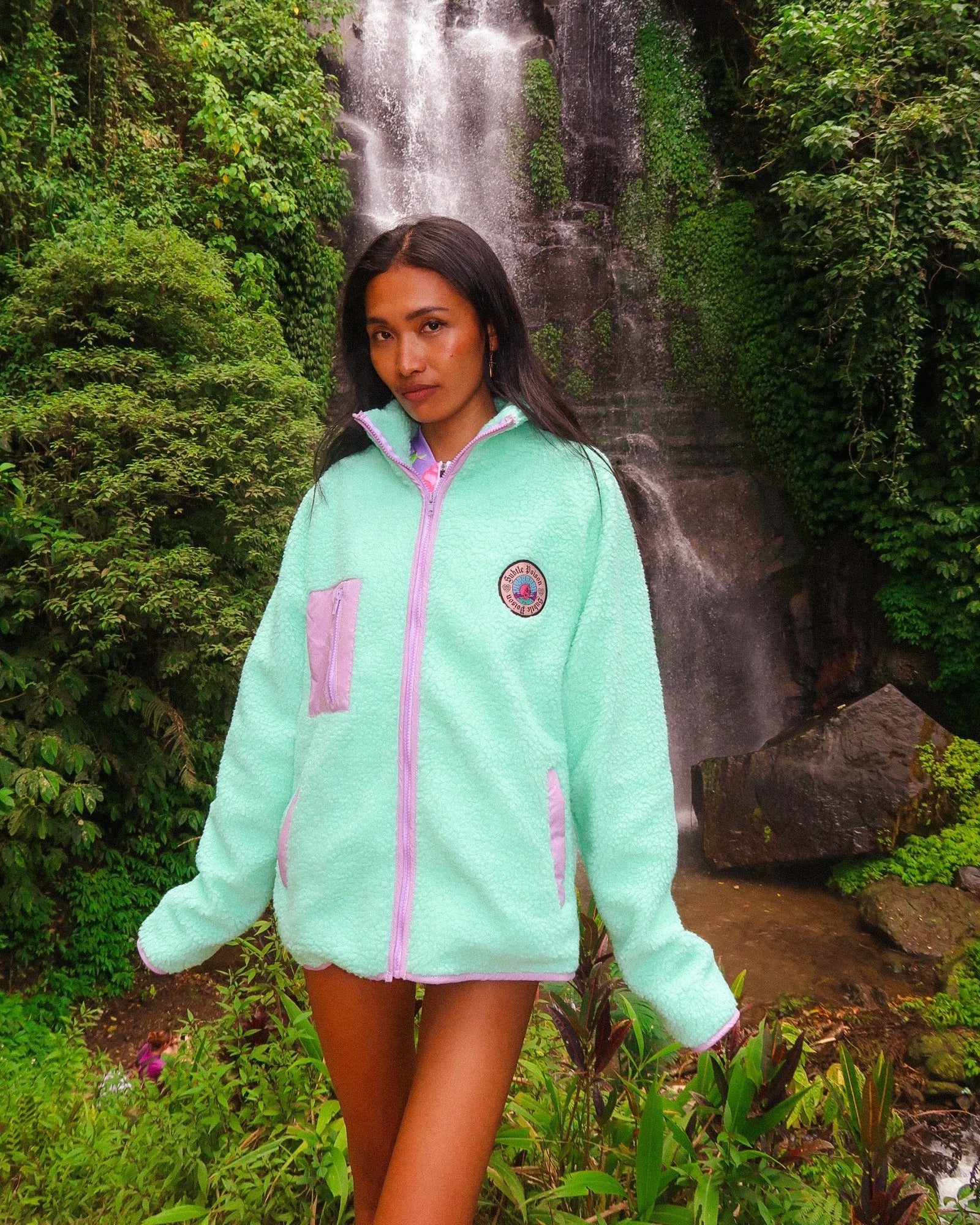 Cosy Mint Green Fleece Jacket Perfect for outdoor Adventures