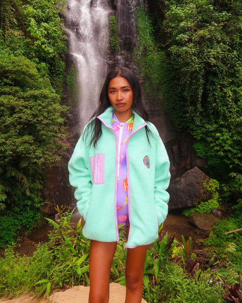 Candyfloss Aqua Fleece Jacket - (PRE ORDER)