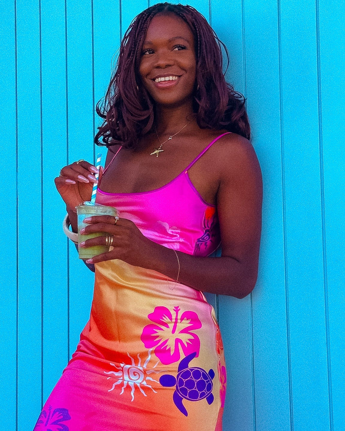 SONAS - Silky Sunset Slip Dress