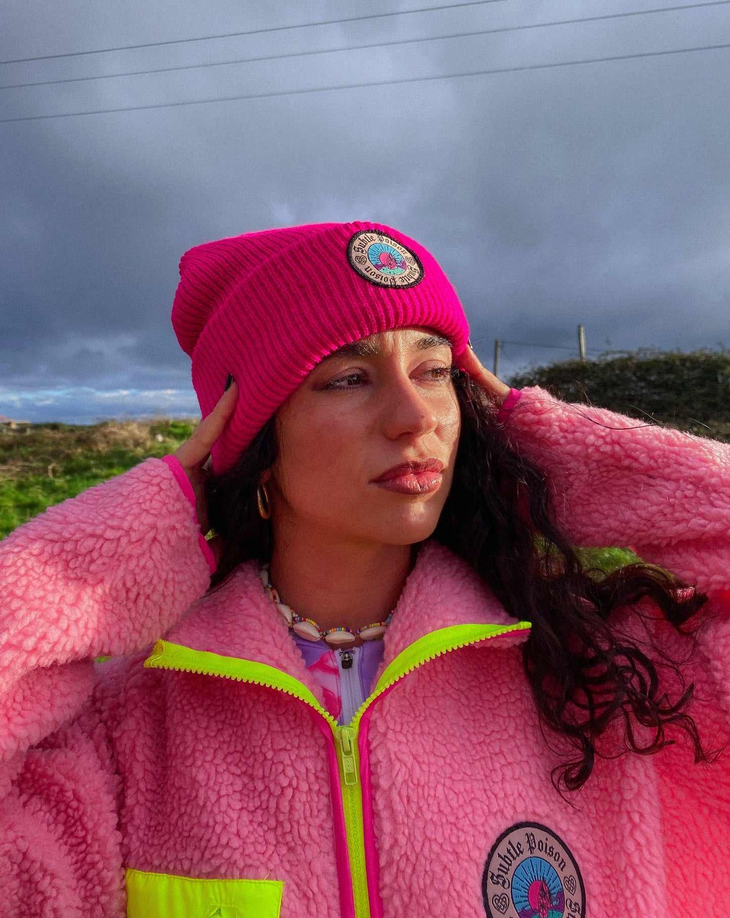 Pink logo Beanie 